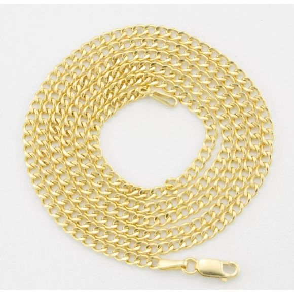 24” SOLID Yellow Gold Cuban Necklace Chain Men - Picture 1 of 2